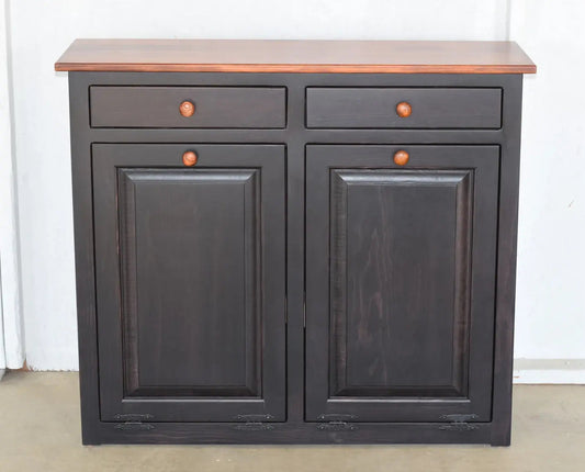 Expresso & Special Walnut double trash bin