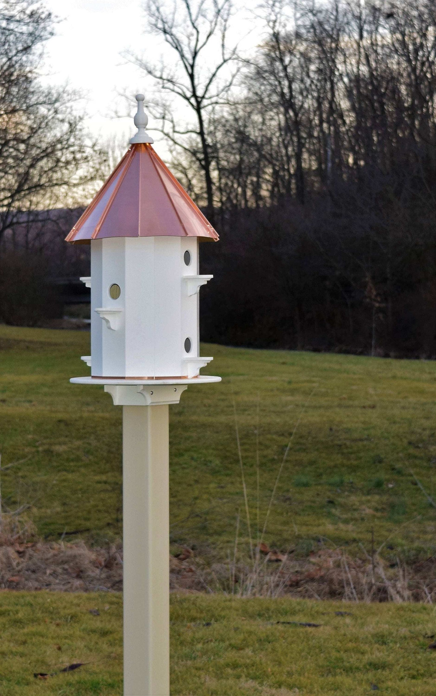 6 hole large vinyl and copper birdhouse