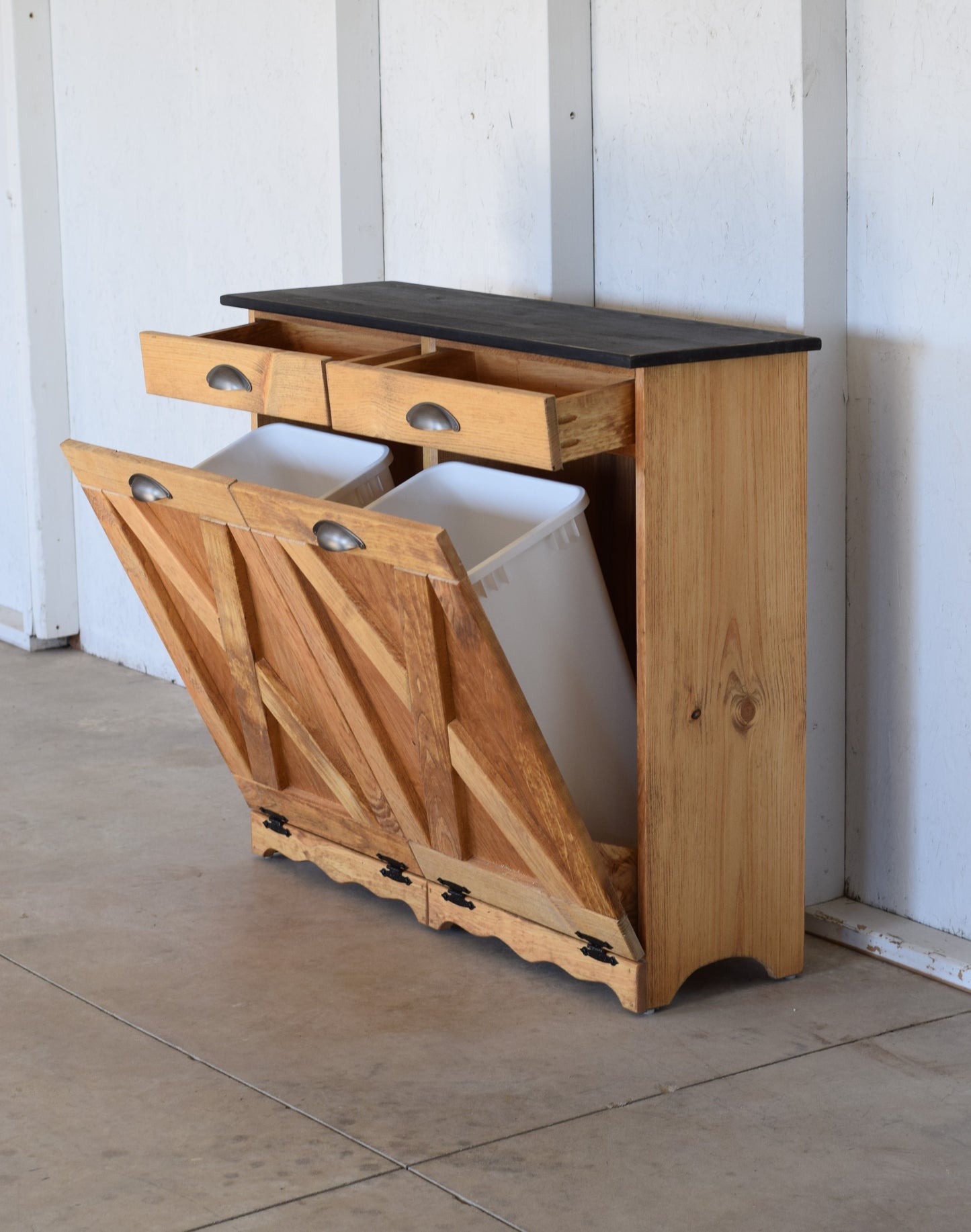 Rustic Extra Large Double Trash Bin | Standard door (Multiple Colors) #1