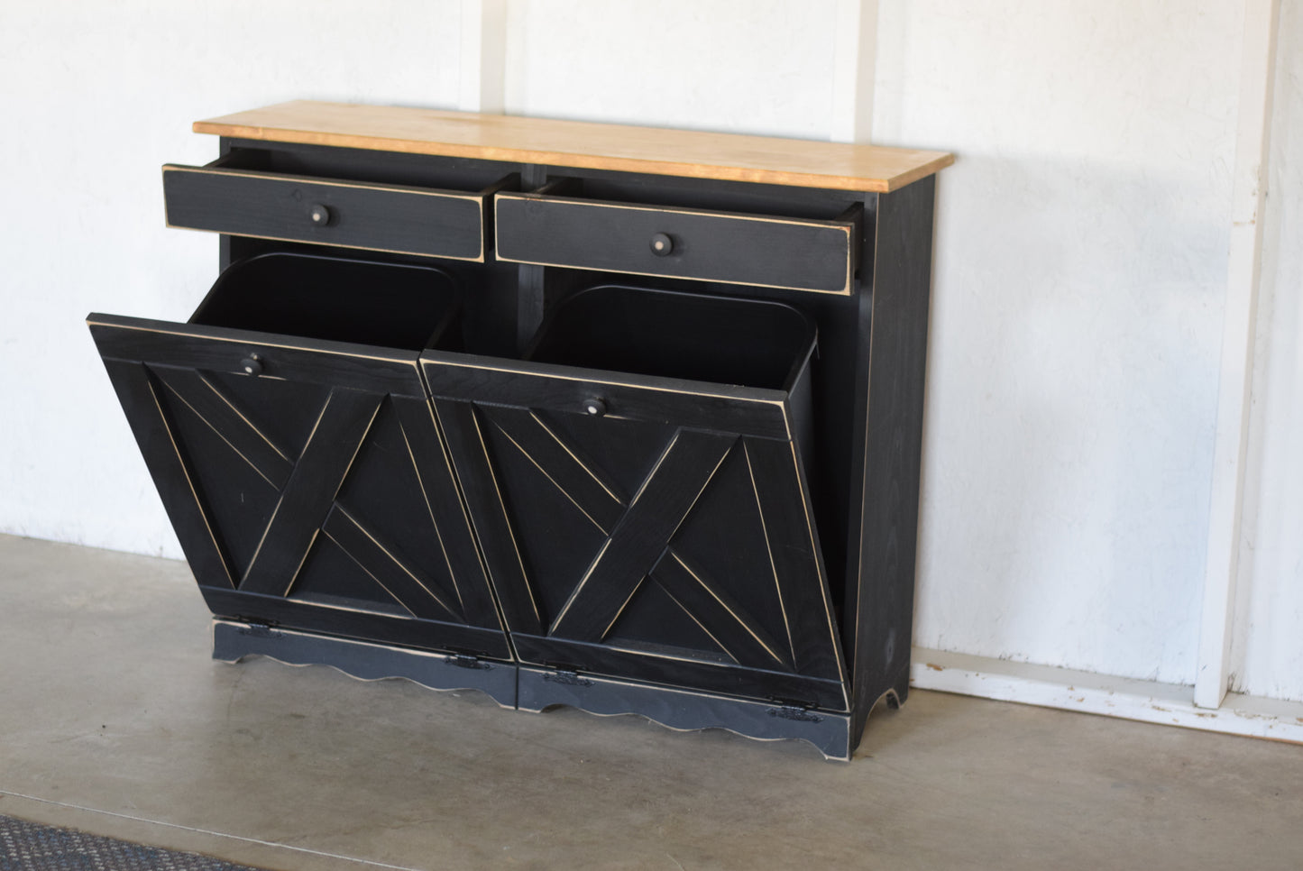 Rustic Extra Large Double Trash Bin | Standard door (Multiple Colors) #1
