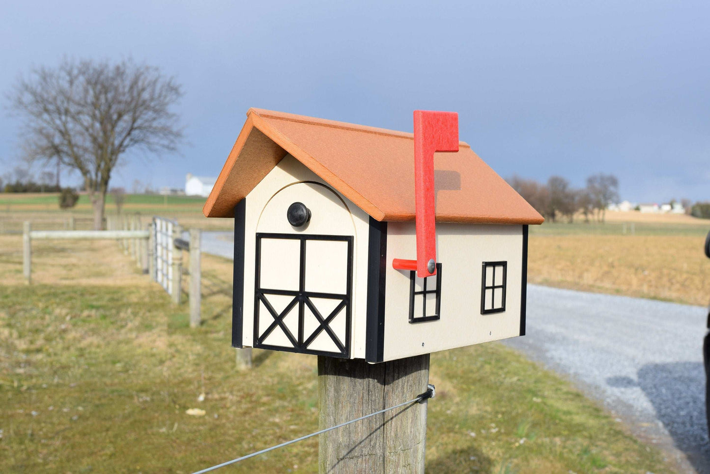 ivory black and cedar poly mailbox