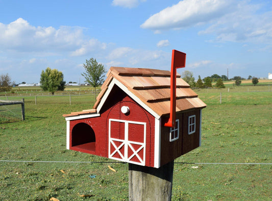 amish mailbox with newspaper slot