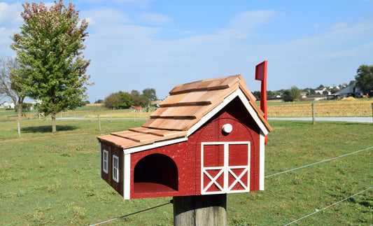 amish mailbox with newspaper slot