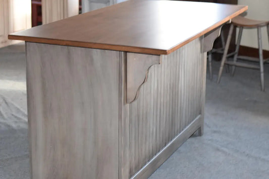 back view of kitchen island