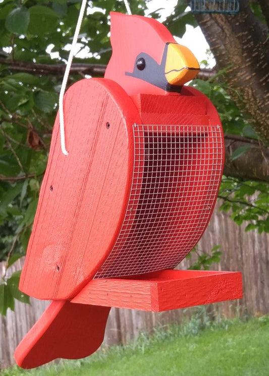 cardinal style amish bird feeder
