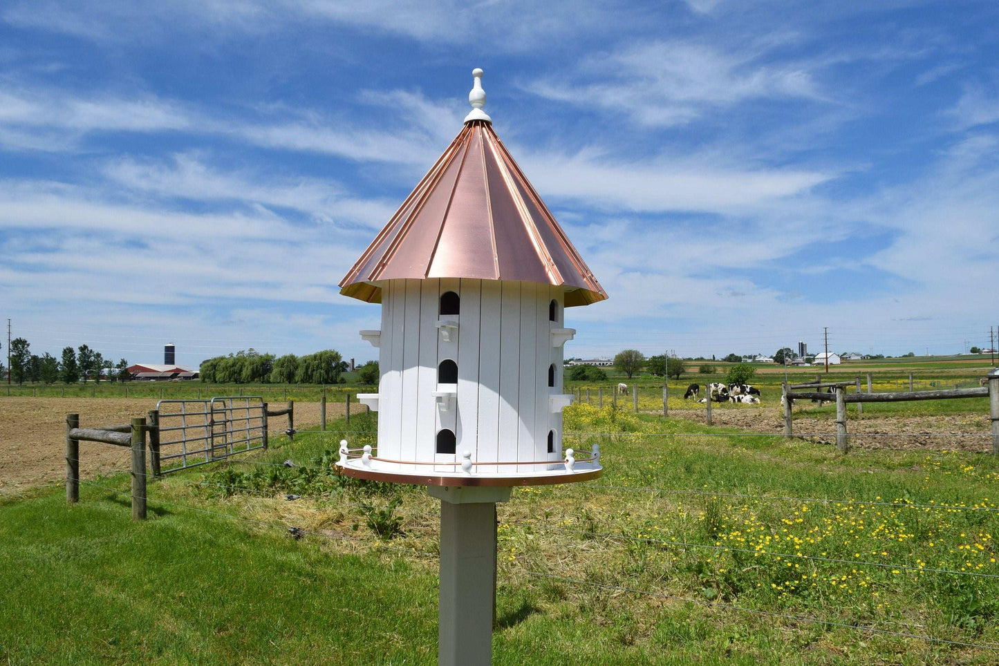 copper roof castle birdhouse