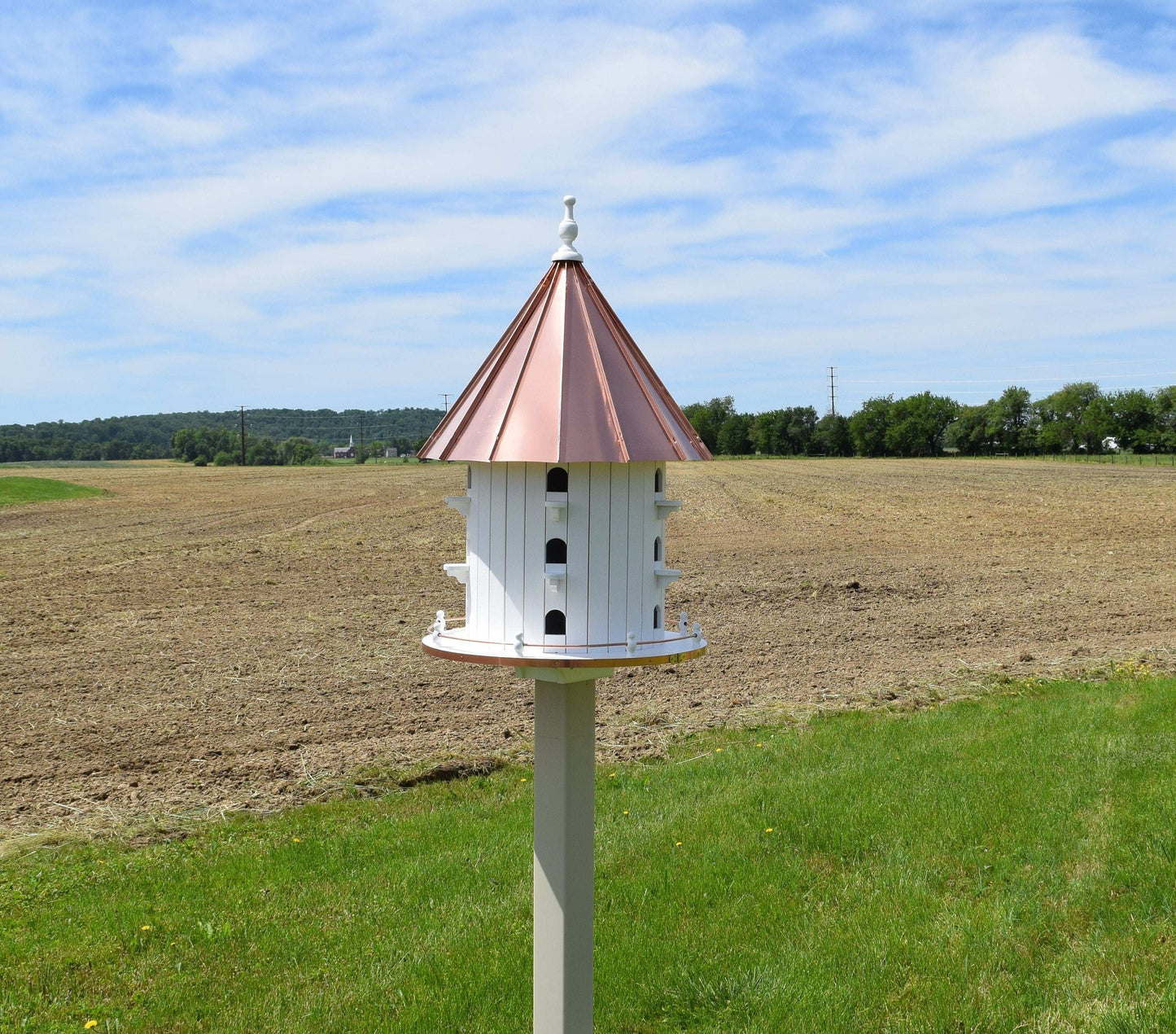 copper roof castle birdhouse