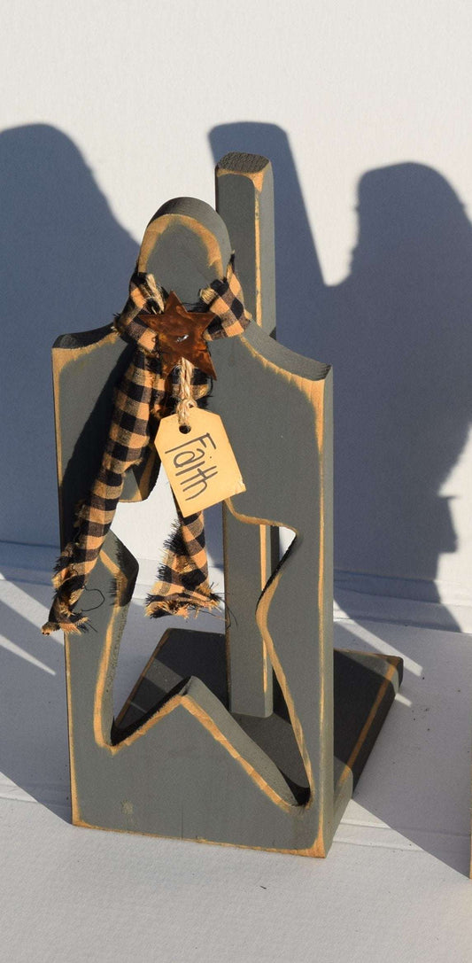 rustic paper towel holder grey