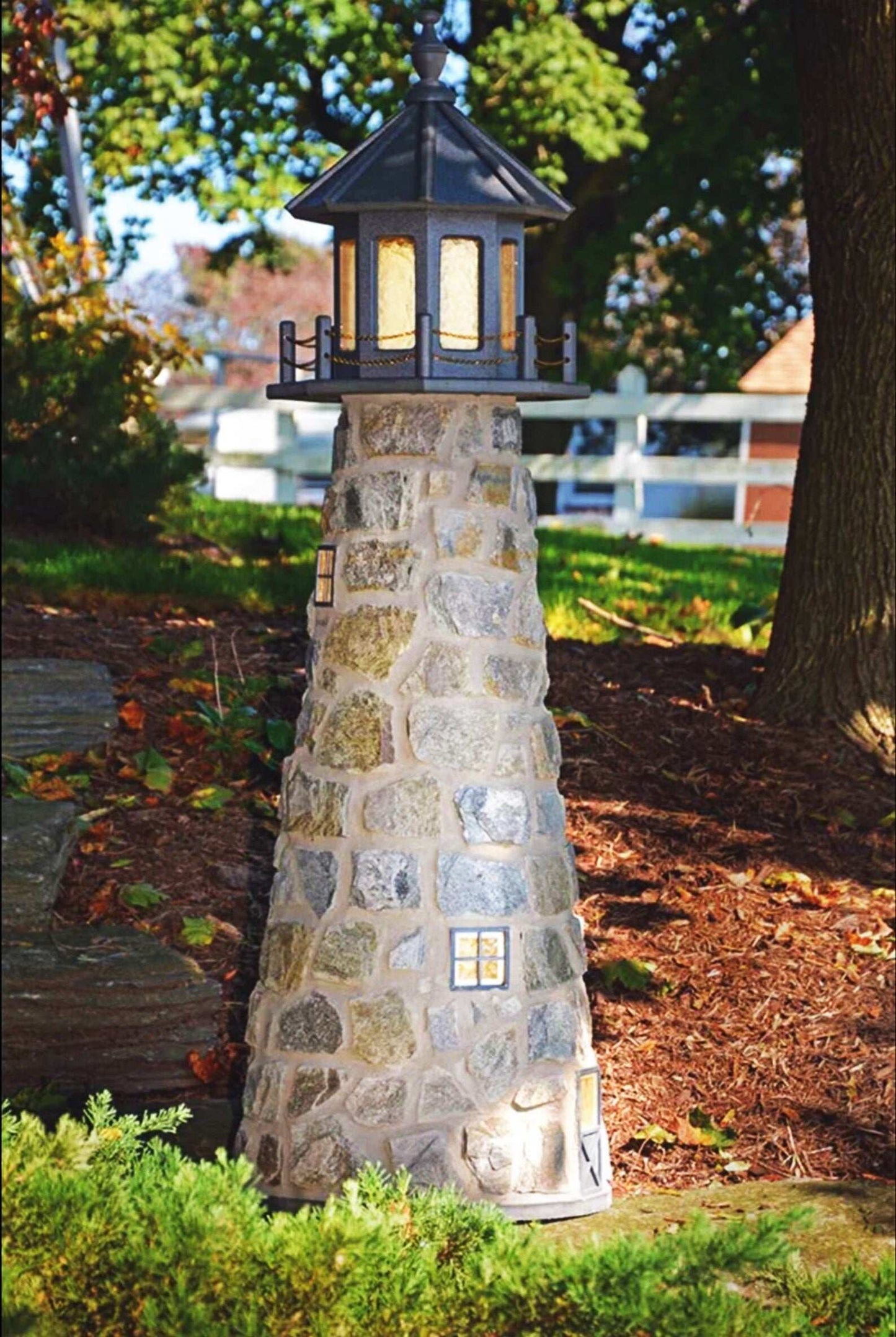 Amish Stone Garden Lighthouse
