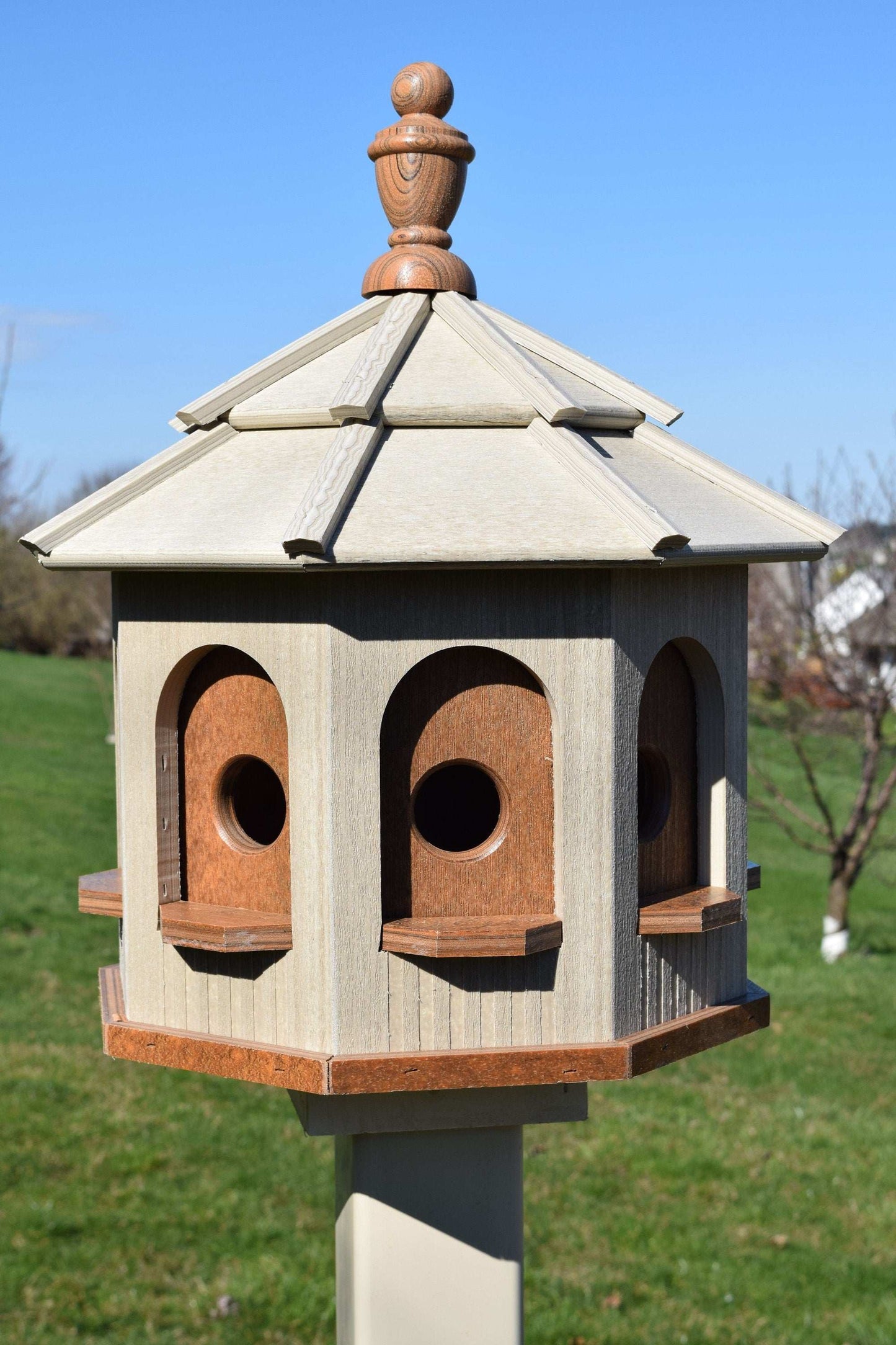 mahogany and birch small poly gazebo birdhouse