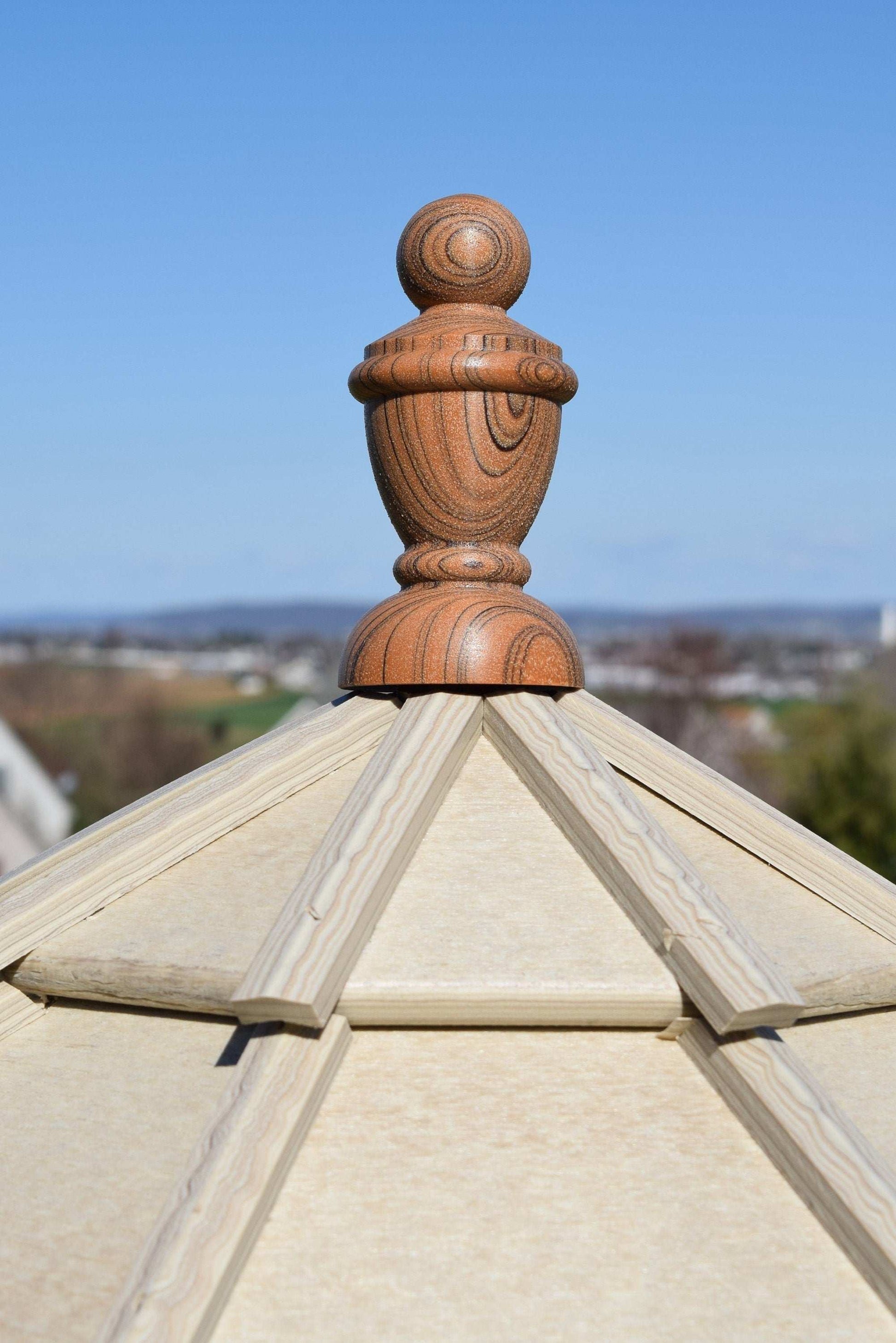 mahogany top finial