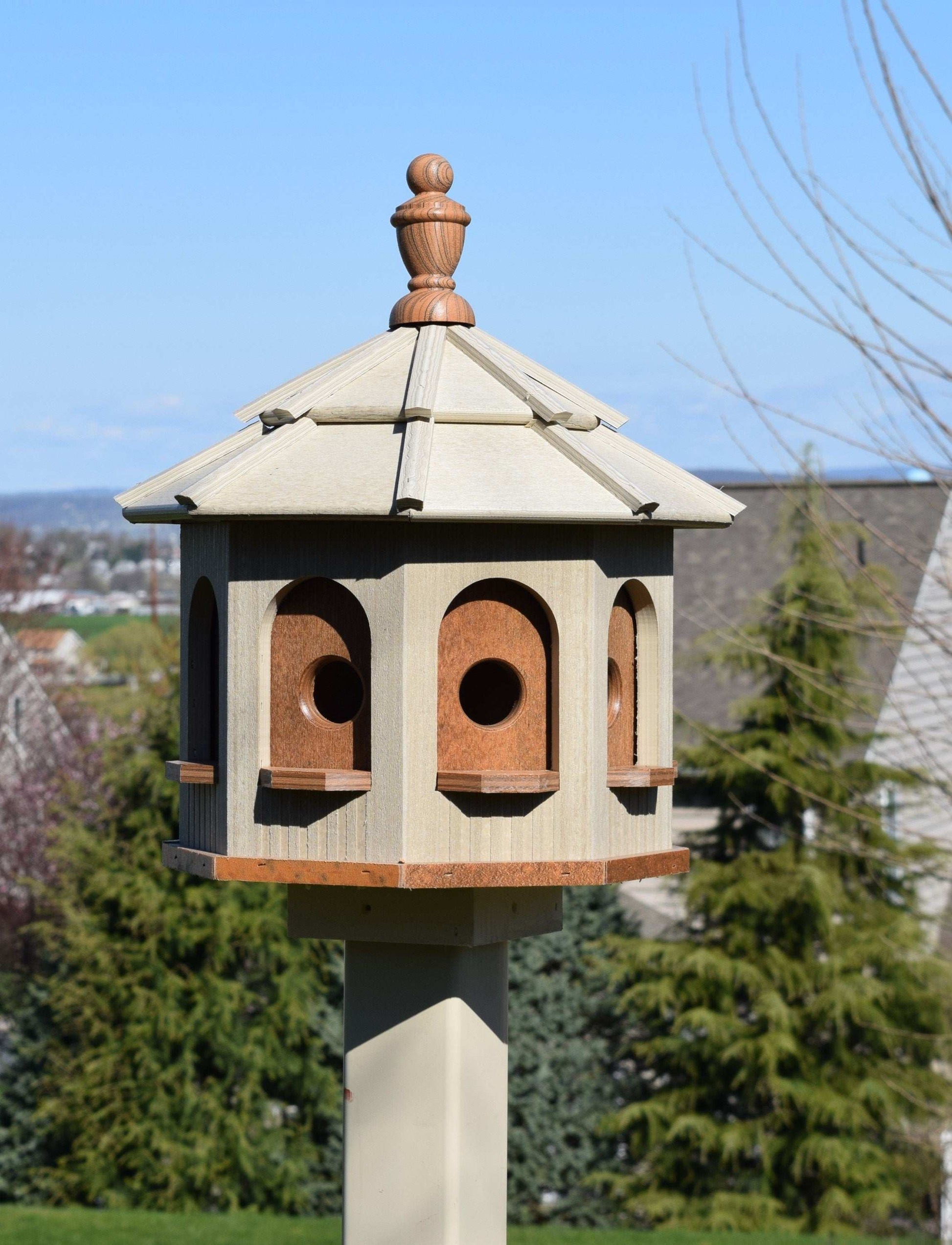 mahogany and birch small poly gazebo birdhouse