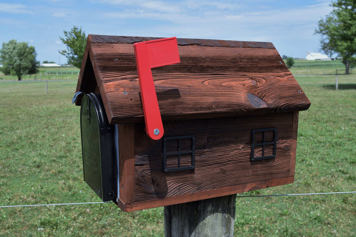 reclaimed mushroom barn wood mailbox