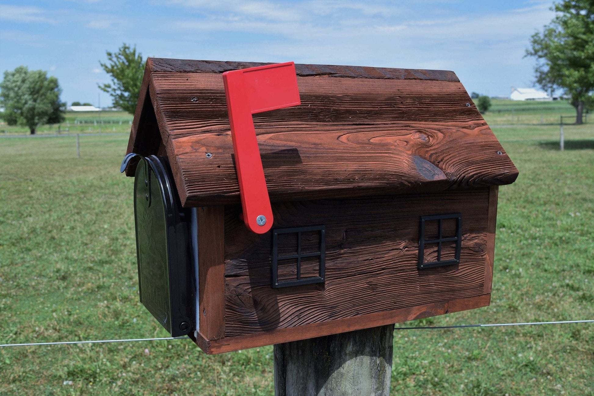 reclaimed mushroom barn wood mailbox