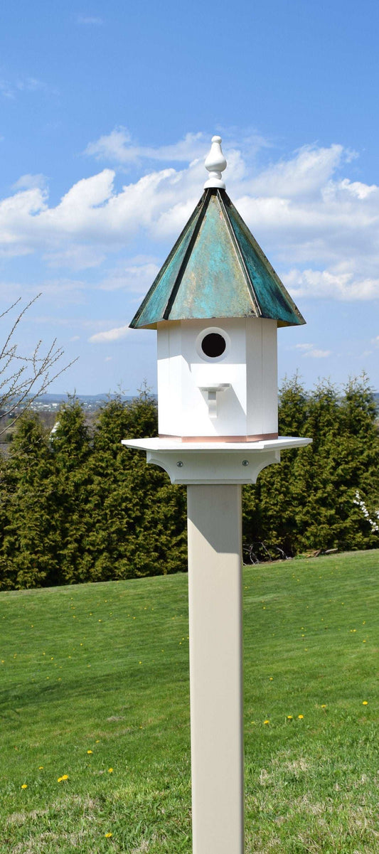 patina amish woodpecker birdhouse