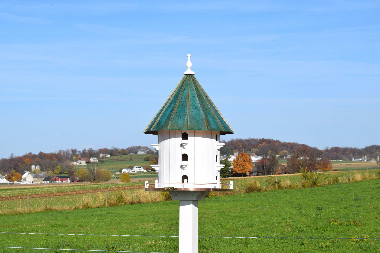 patina roof castle birdhouse