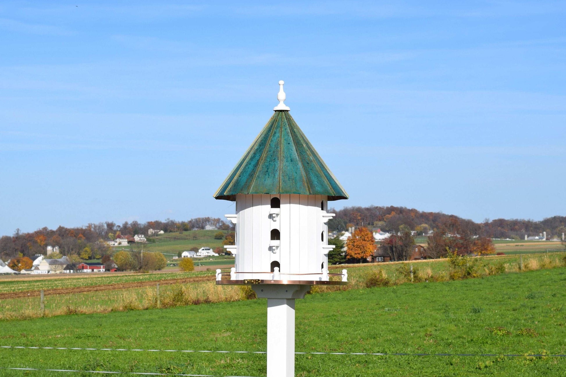 patina roof castle birdhouse