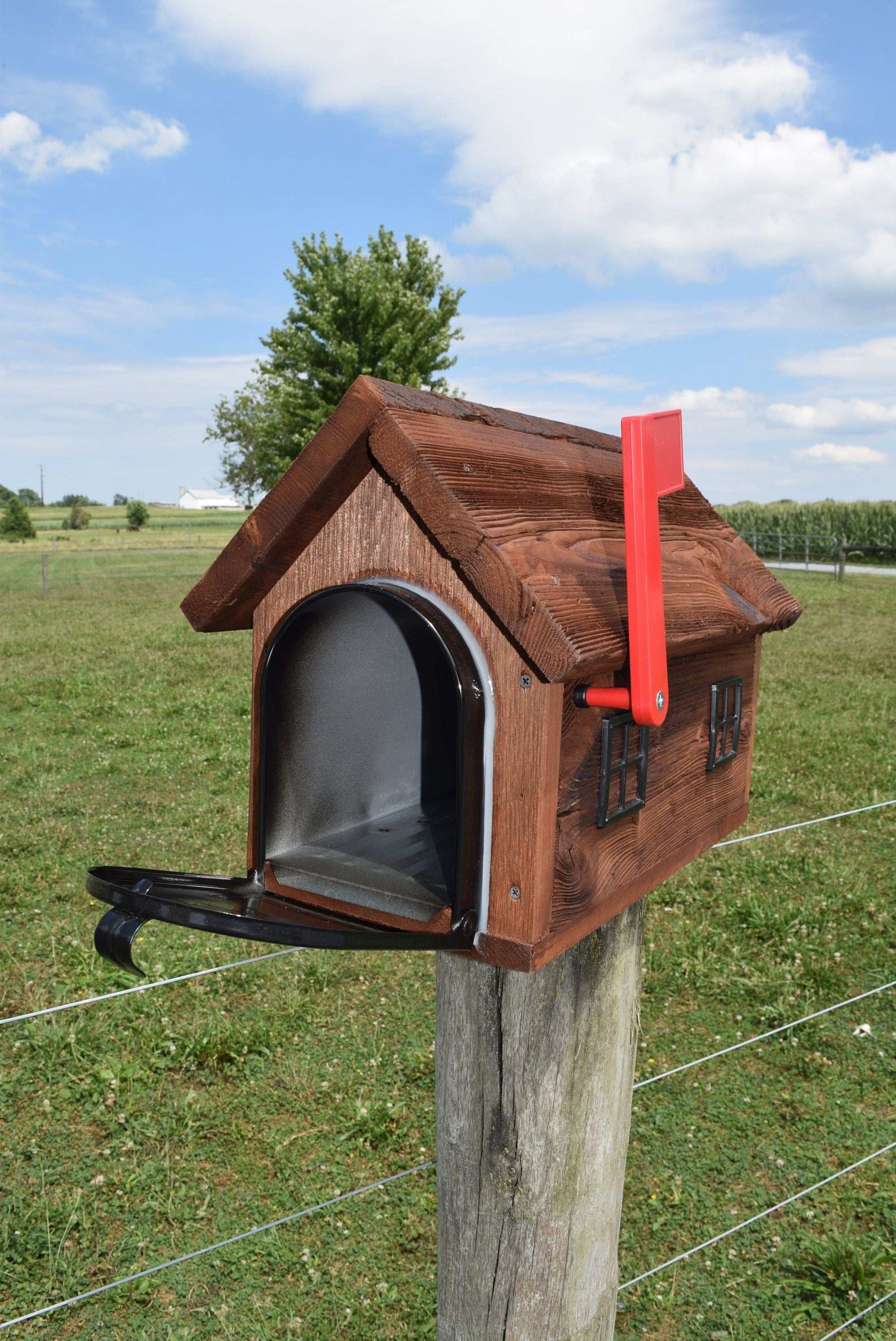 reclaimed mushroom wood mailbox