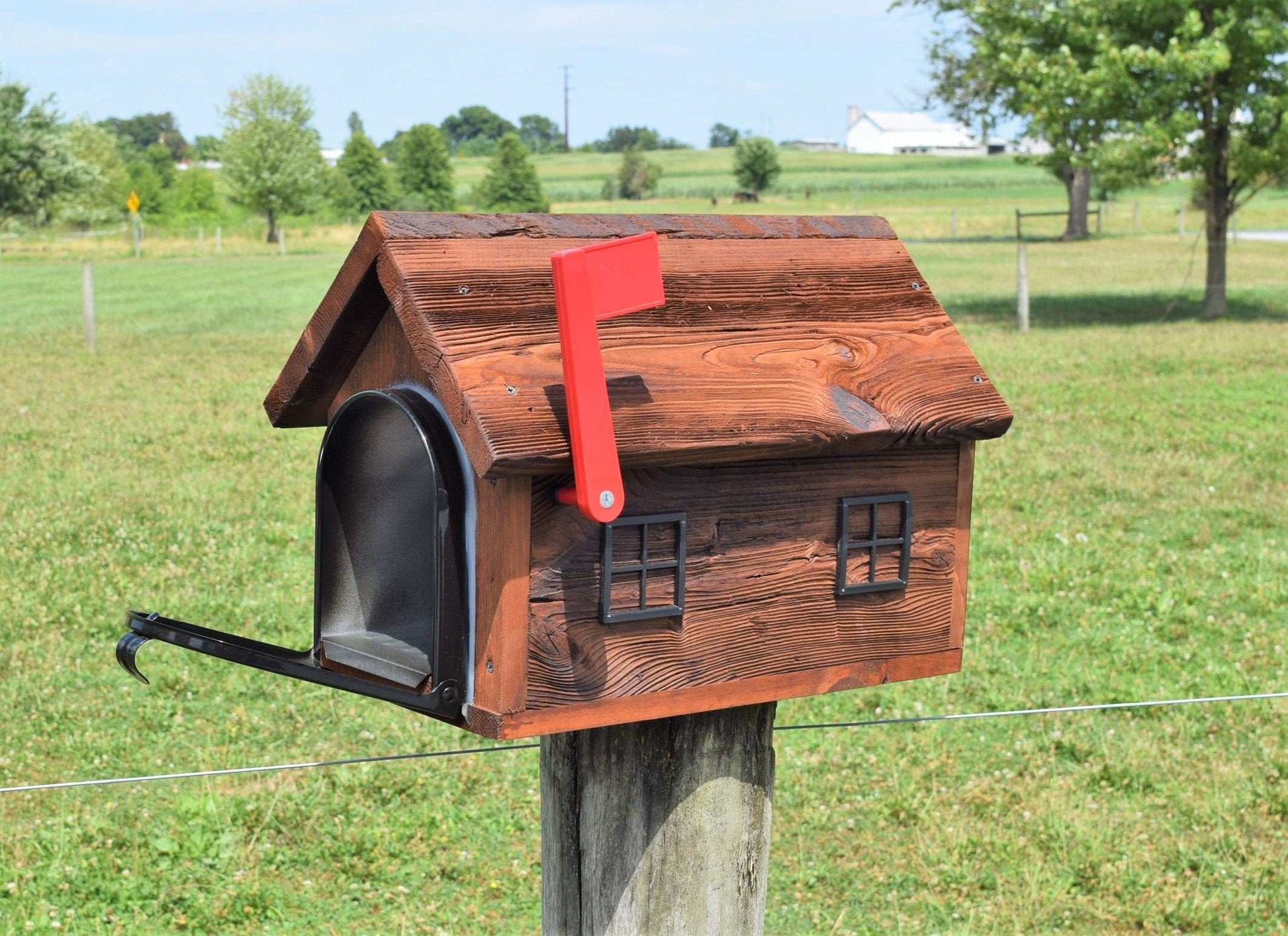 reclaimed mushroom wood mailbox
