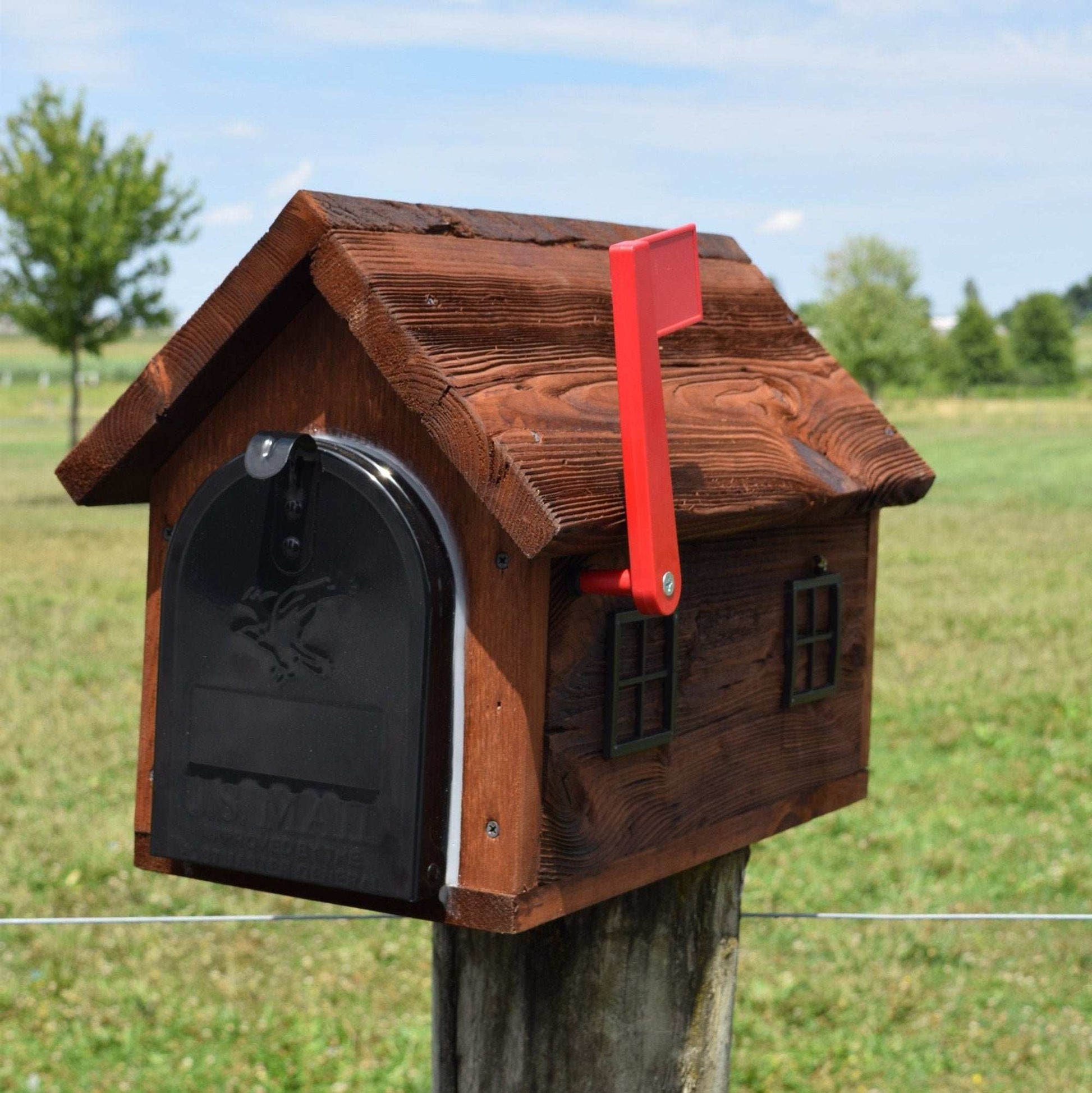 reclaimed mushroom wood mailbox