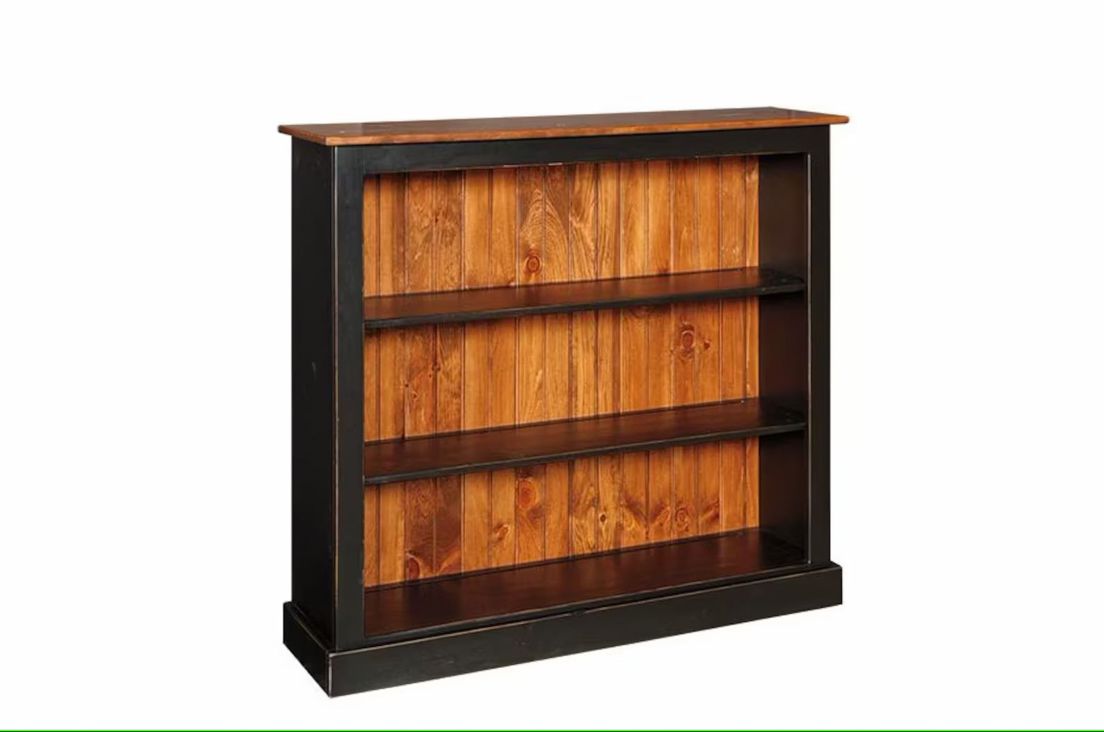 small wide amish bookcase two shelves