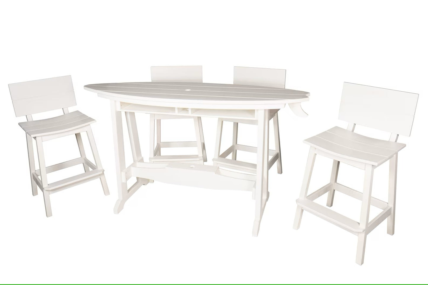 surfboard table set white