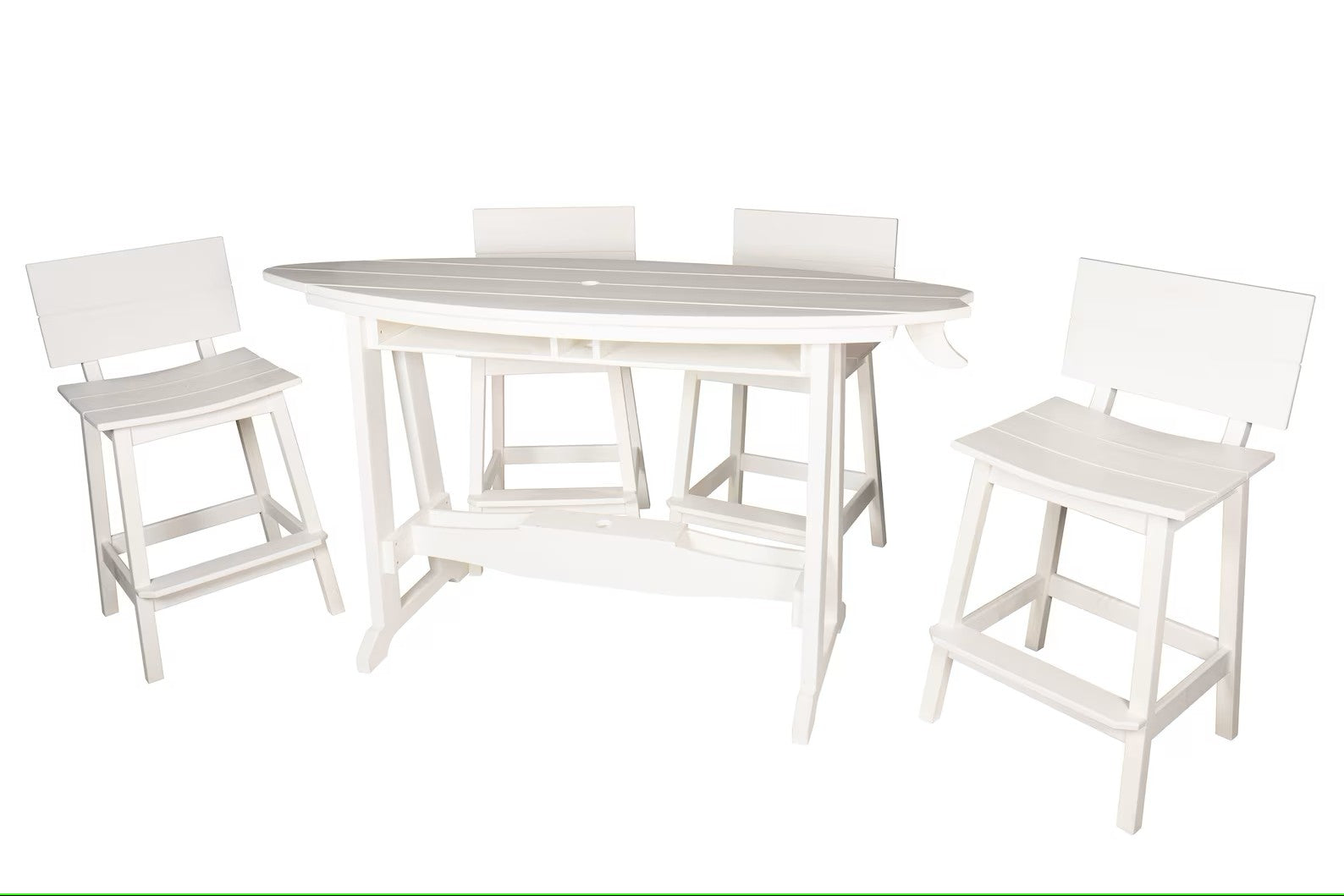 surfboard table set white