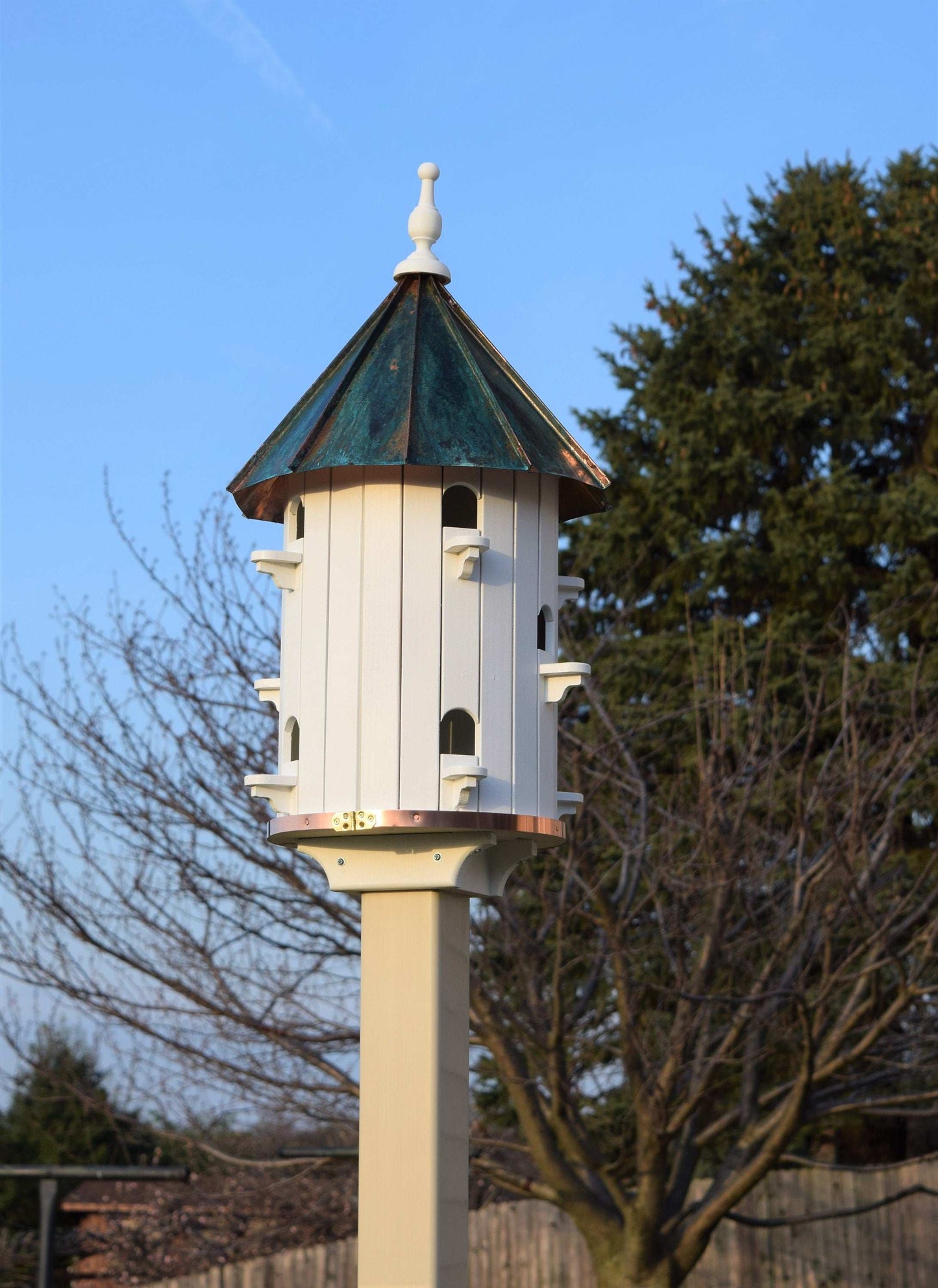 ten hole patina roof birdhouse