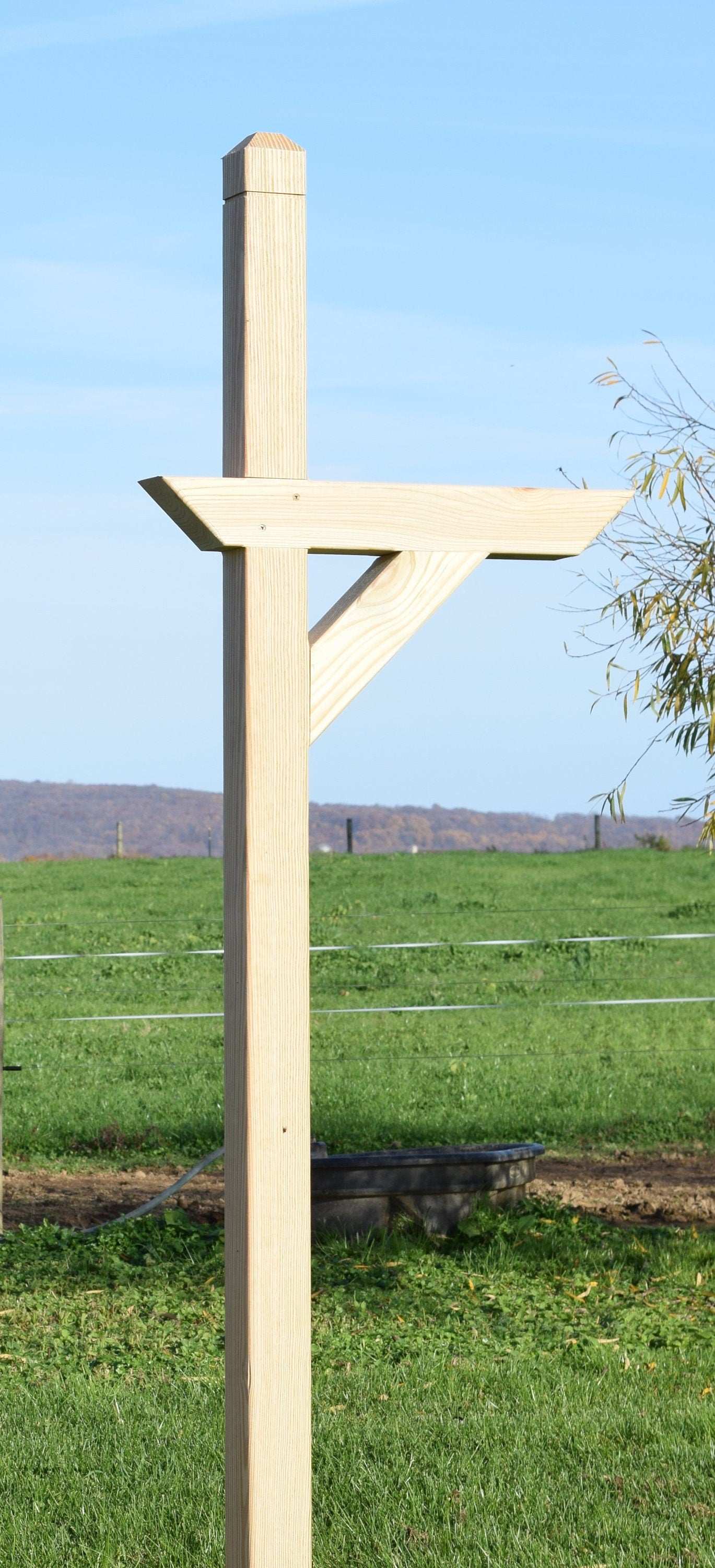 treated wood mailbox post