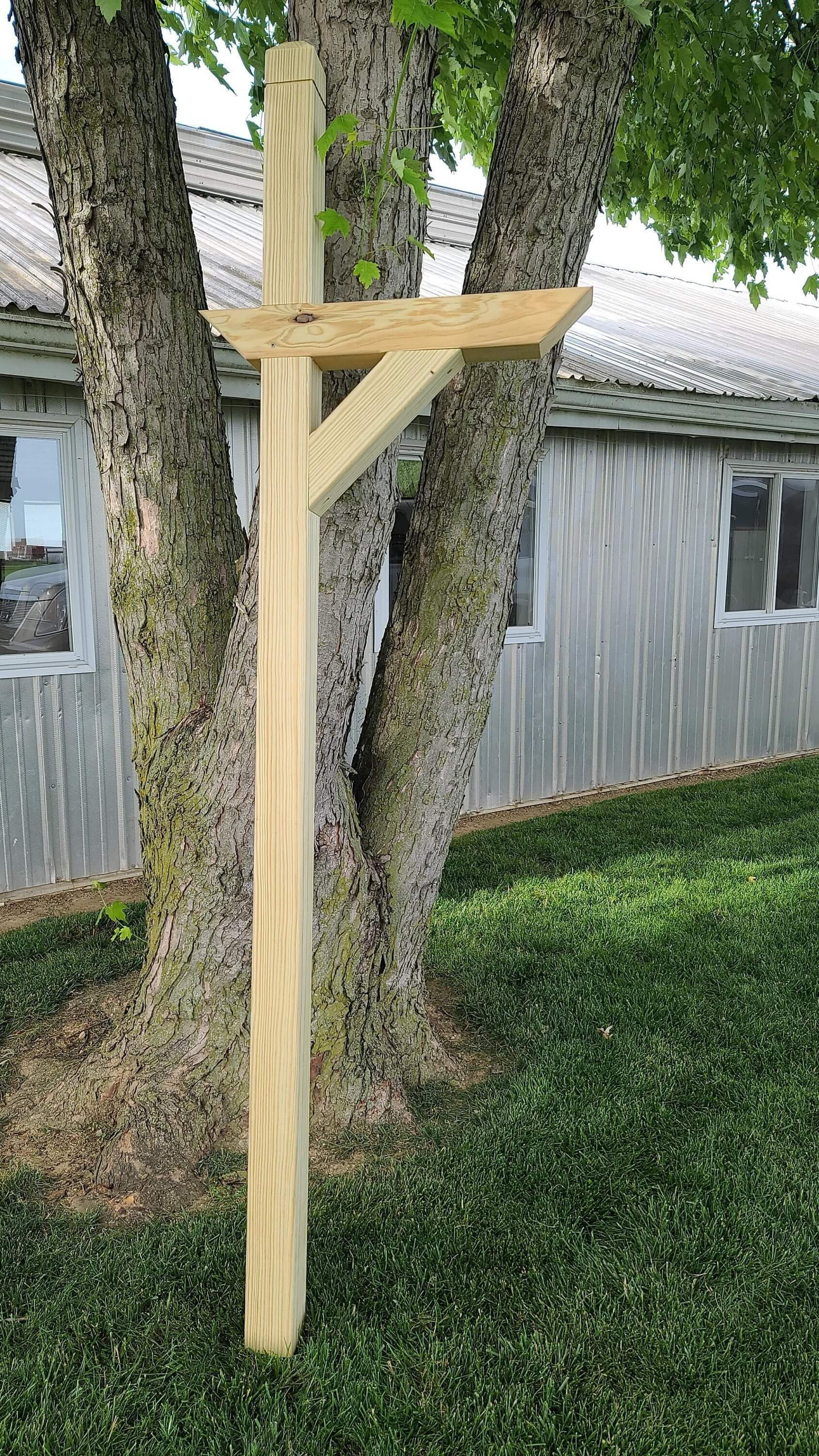 treated wood mailbox post