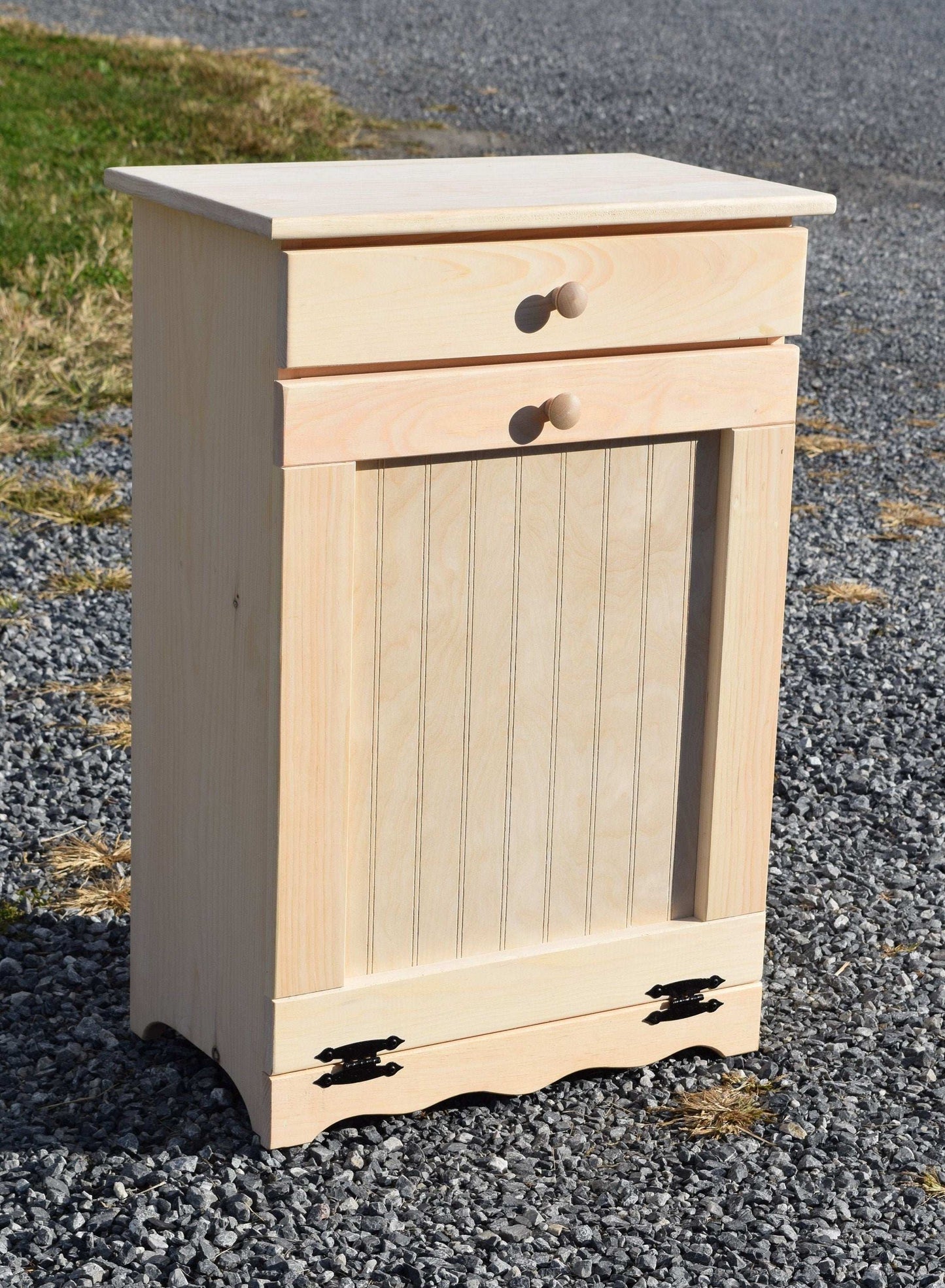 unfinished amish trash bin standard door