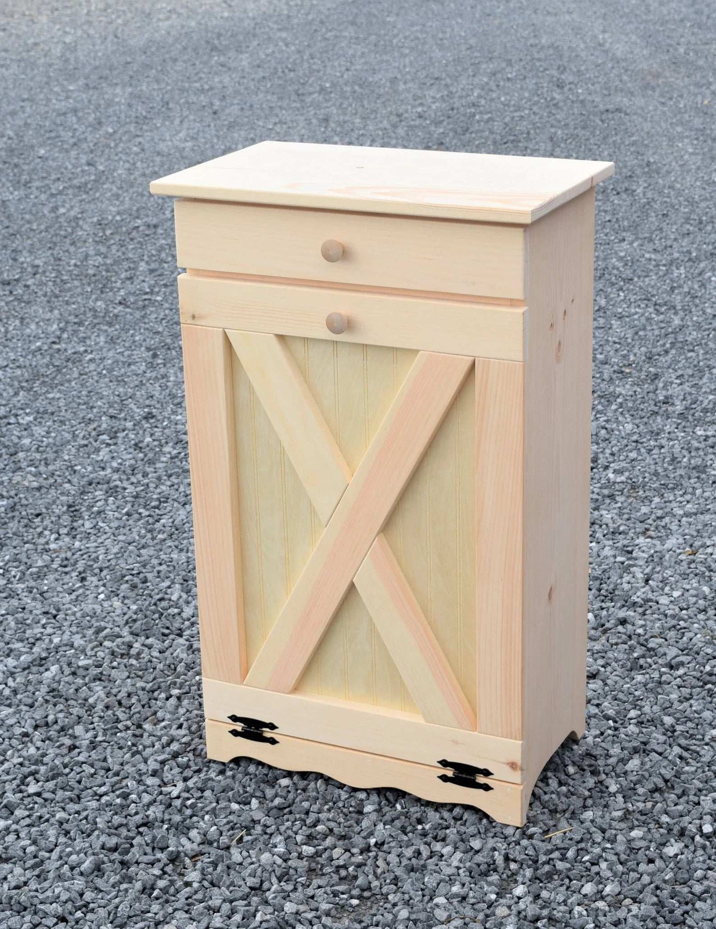unfinished trash bin x door