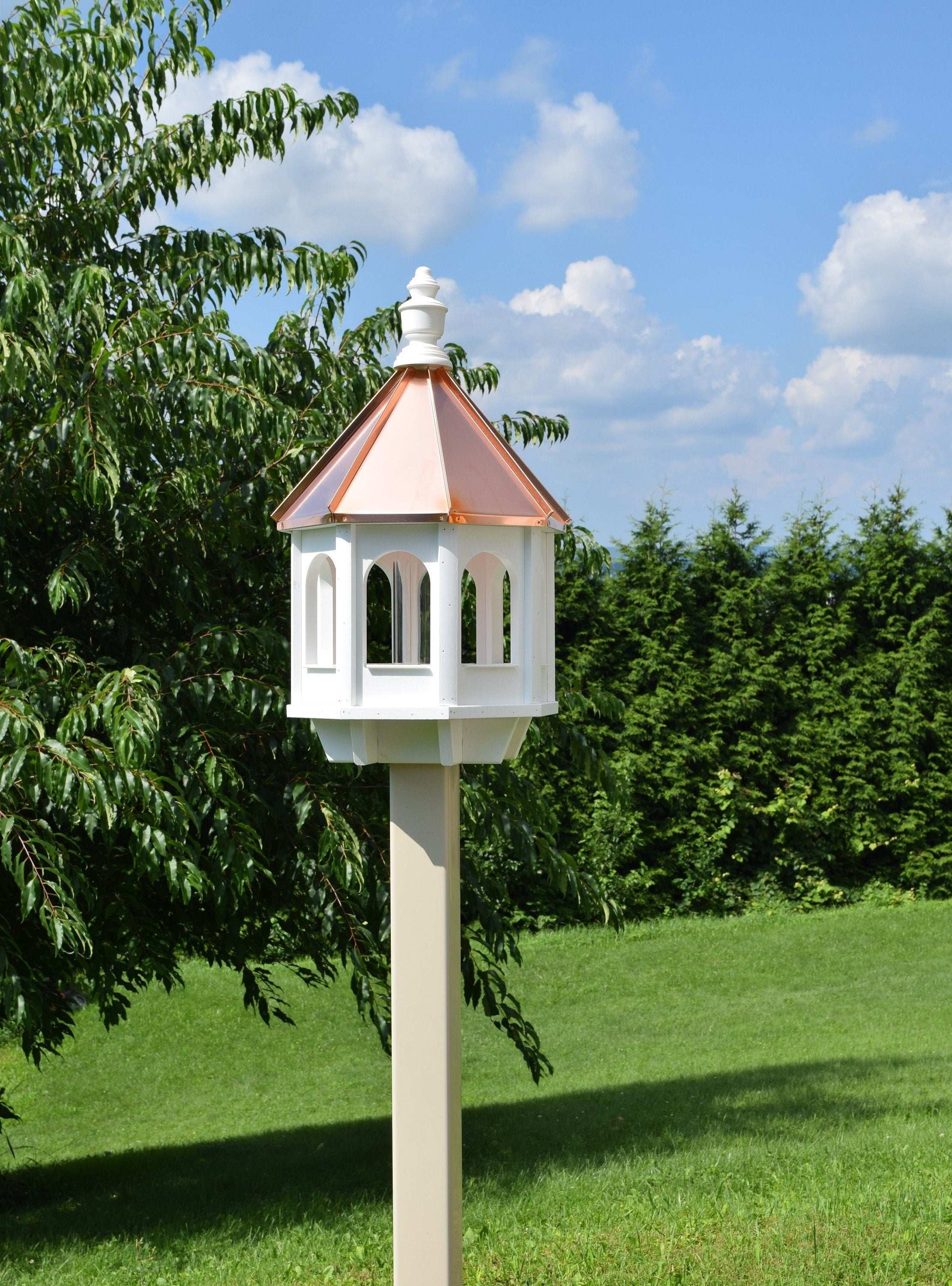 vinyl and copper bird feeder