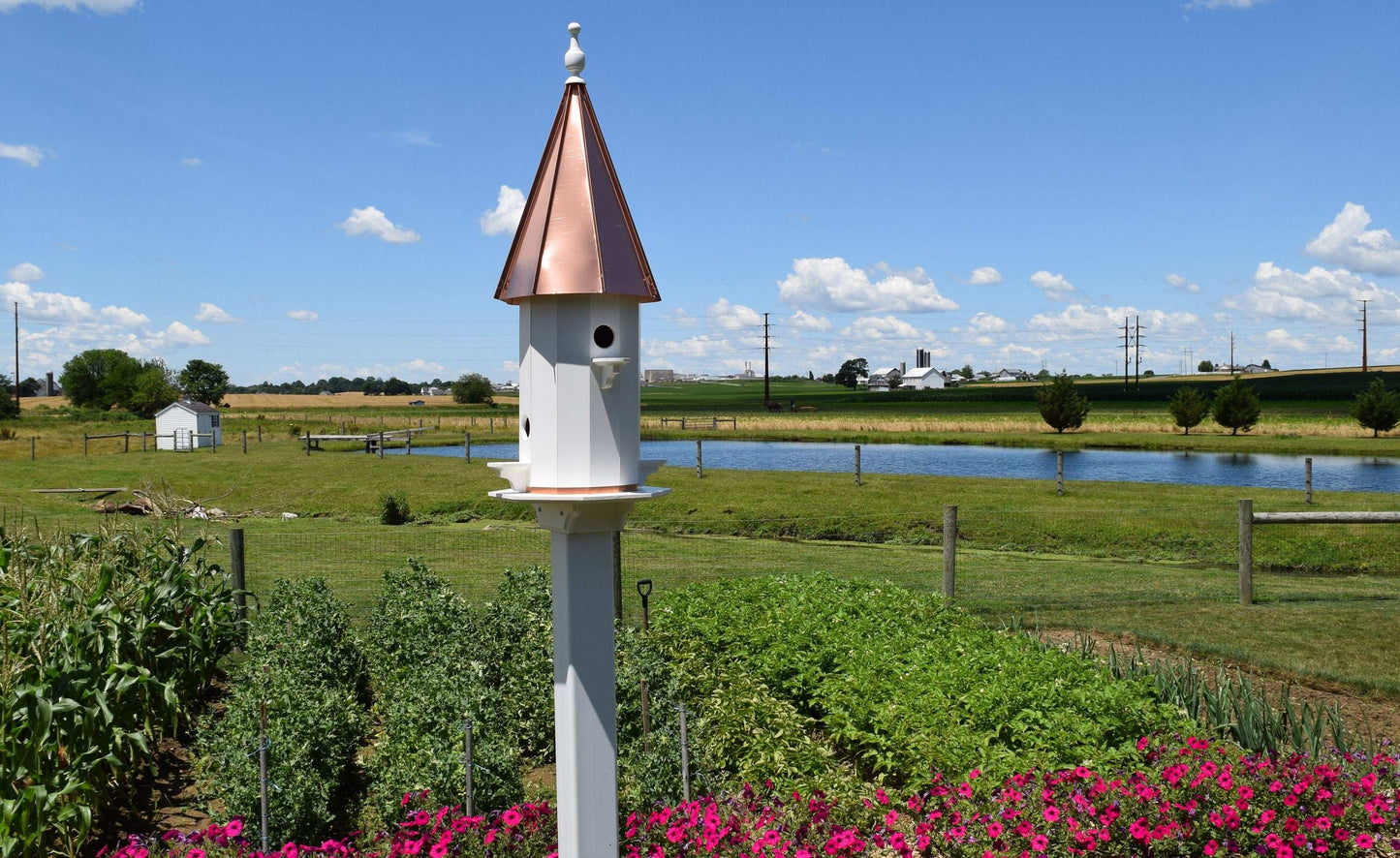 vinyl and copper birdhouse tall