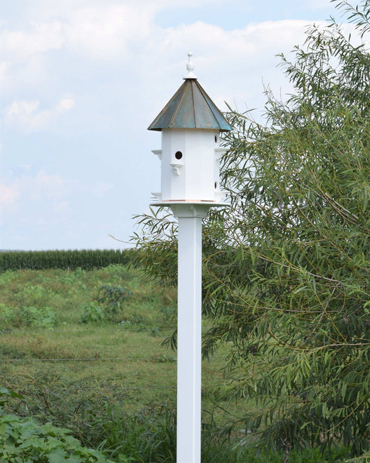 vinyl and patina roof 6 hole birdhouse