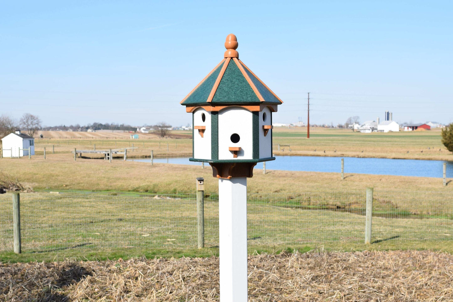 white green and cedar gazebo birdhouse
