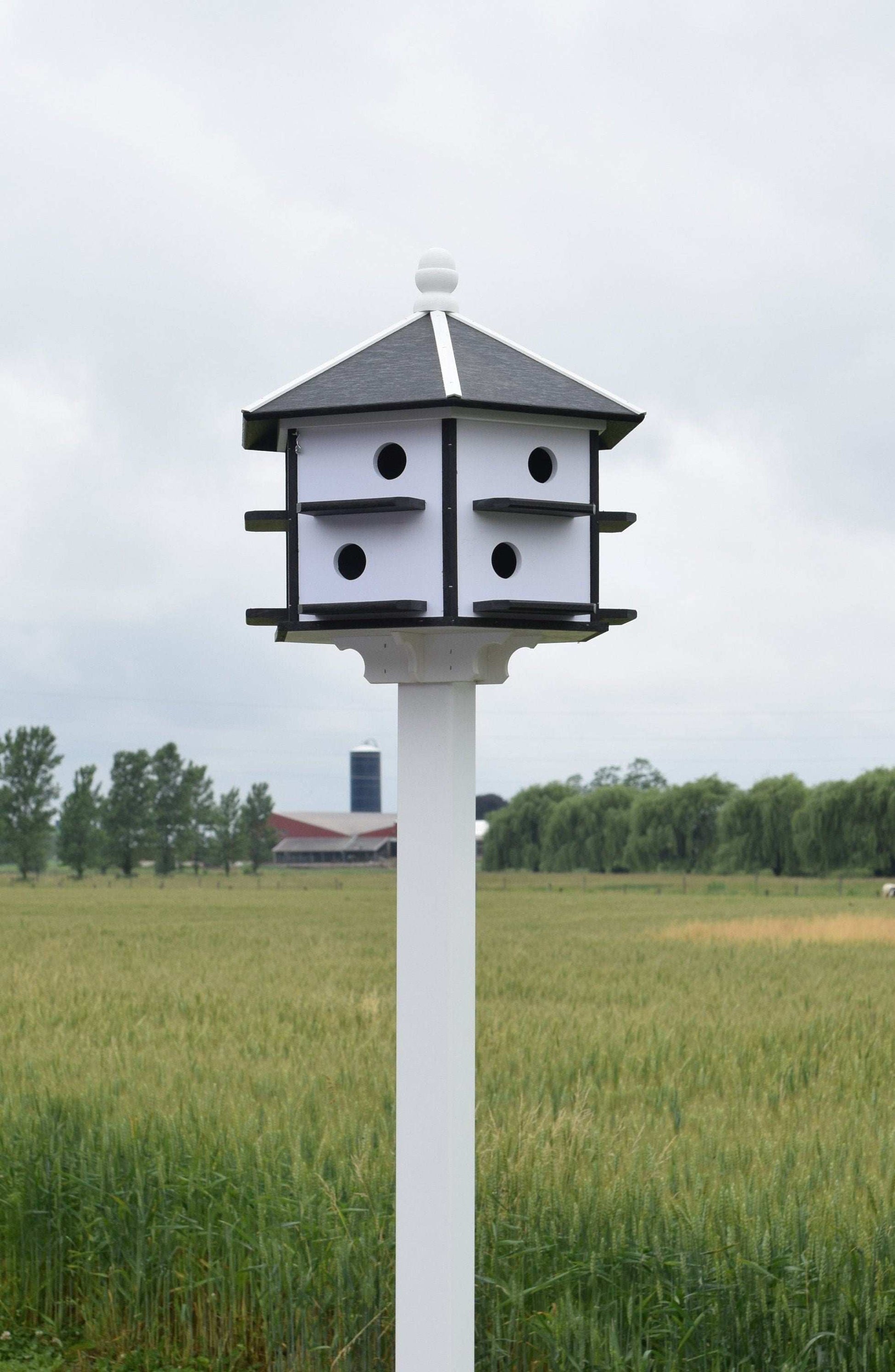 white and black martin poly birdhouse