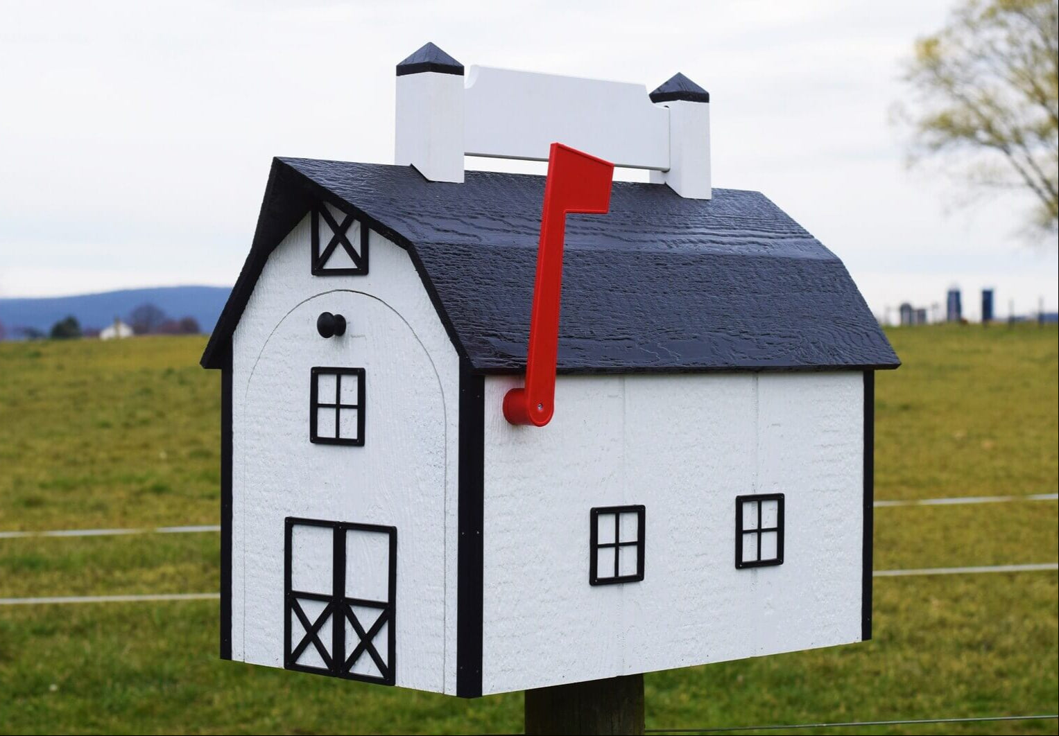 white extra large nameplate mailbox