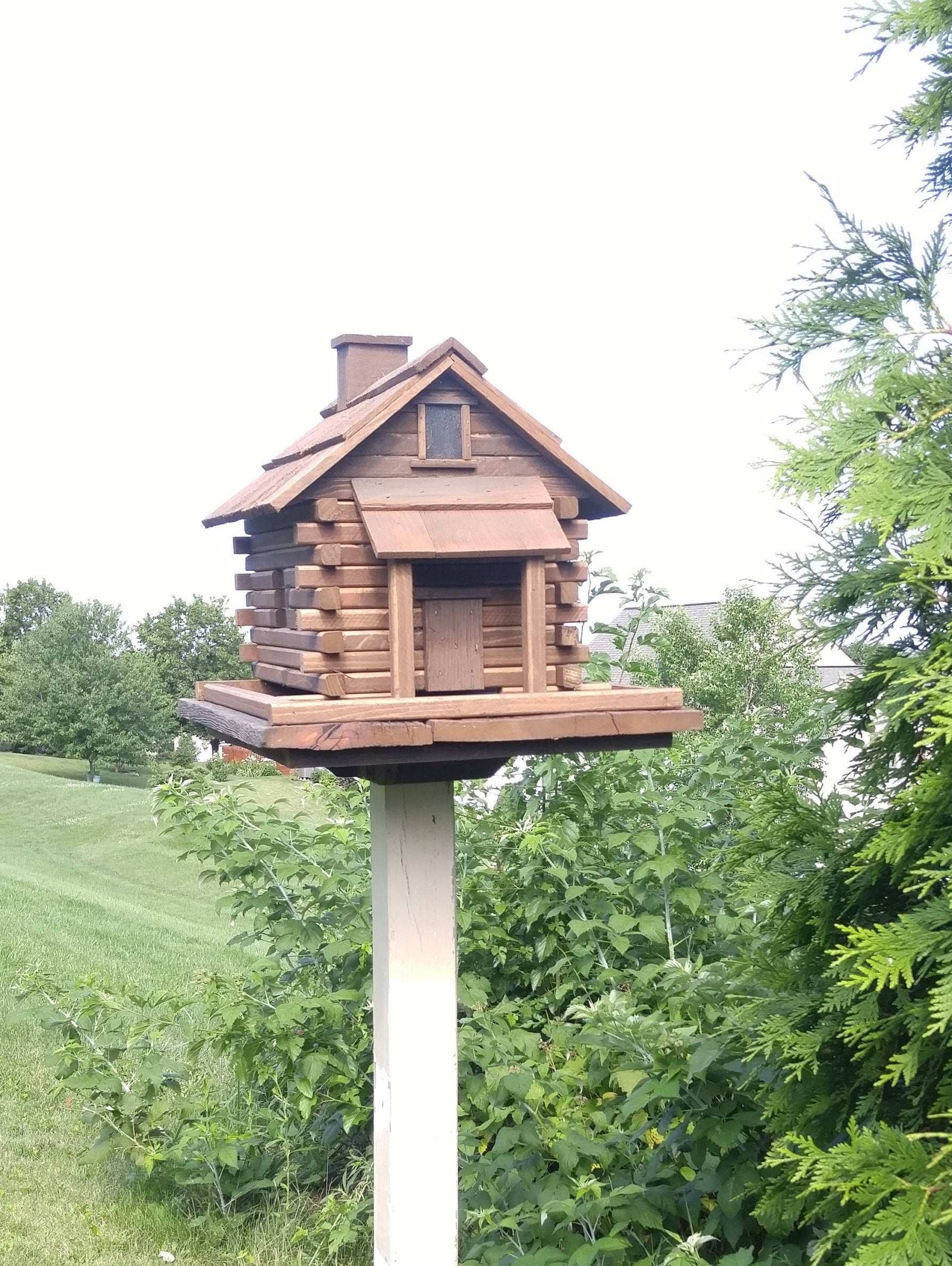 xl log cabin bird feeder