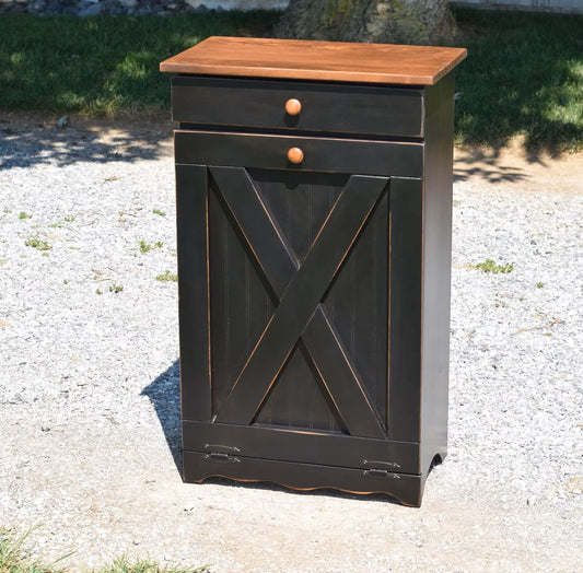 Xl primitive trash bin x door