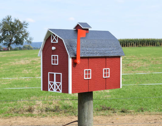 extra large red barn mailbox