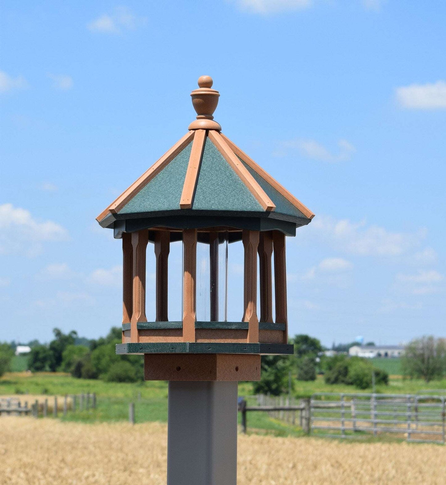 extra small poly spindle bird feeder cedar and green