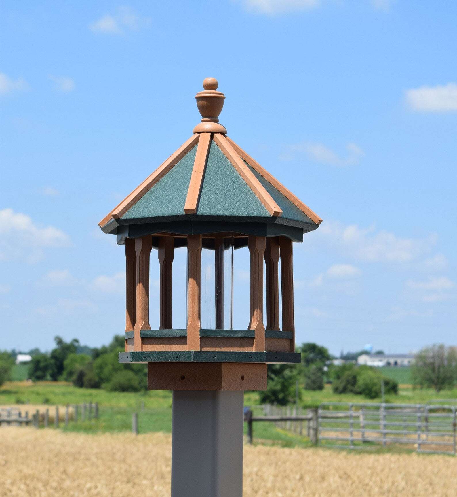 extra small poly spindle bird feeder cedar and green