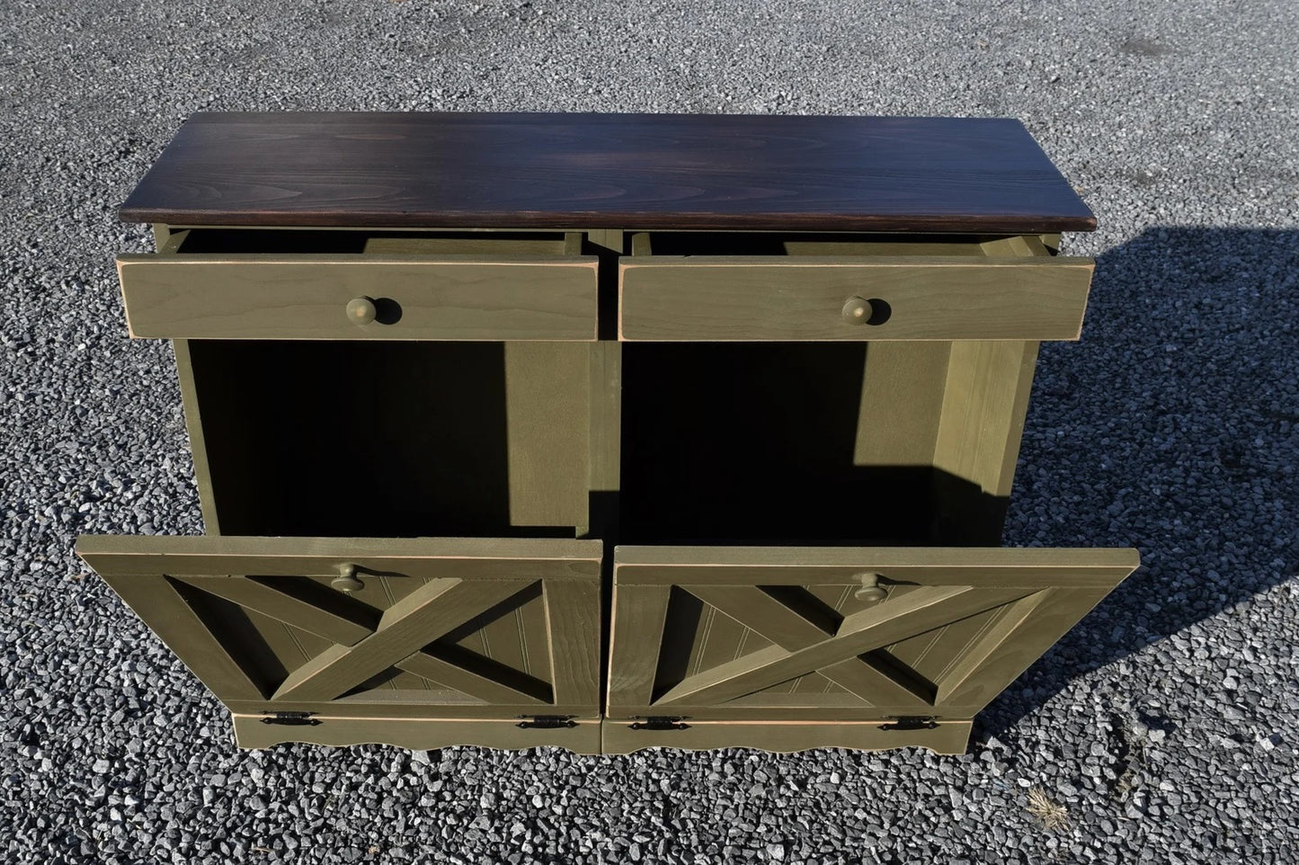 Rustic Extra Large Double Trash Bin | X door (Multiple Colors) #2