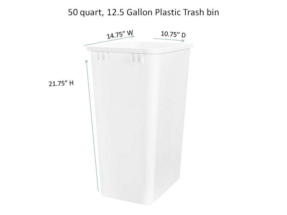 xl plastic can measurements