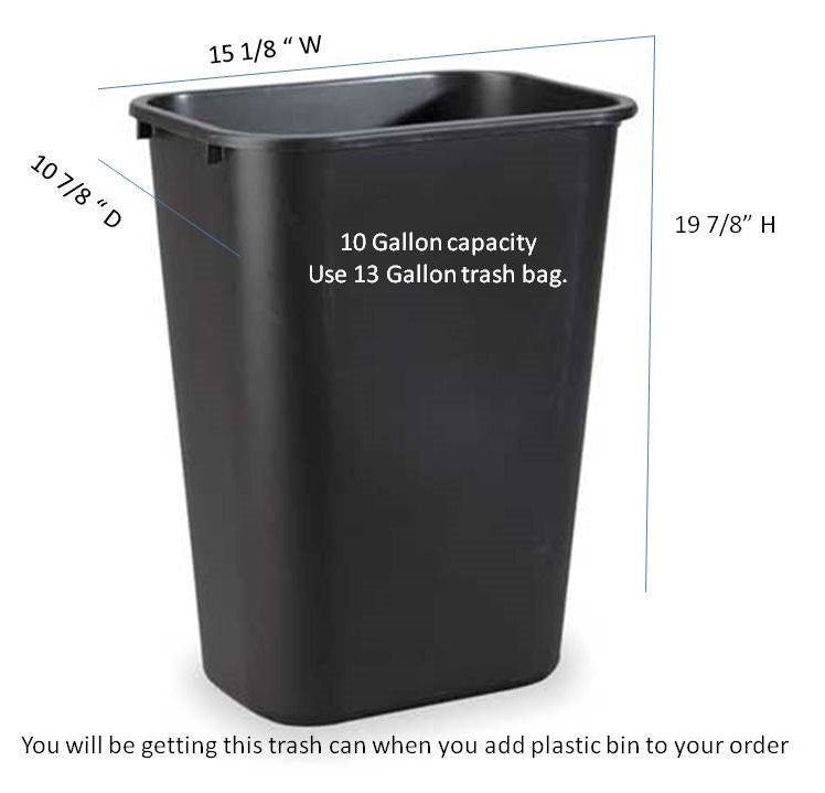 plastic trash can measurements