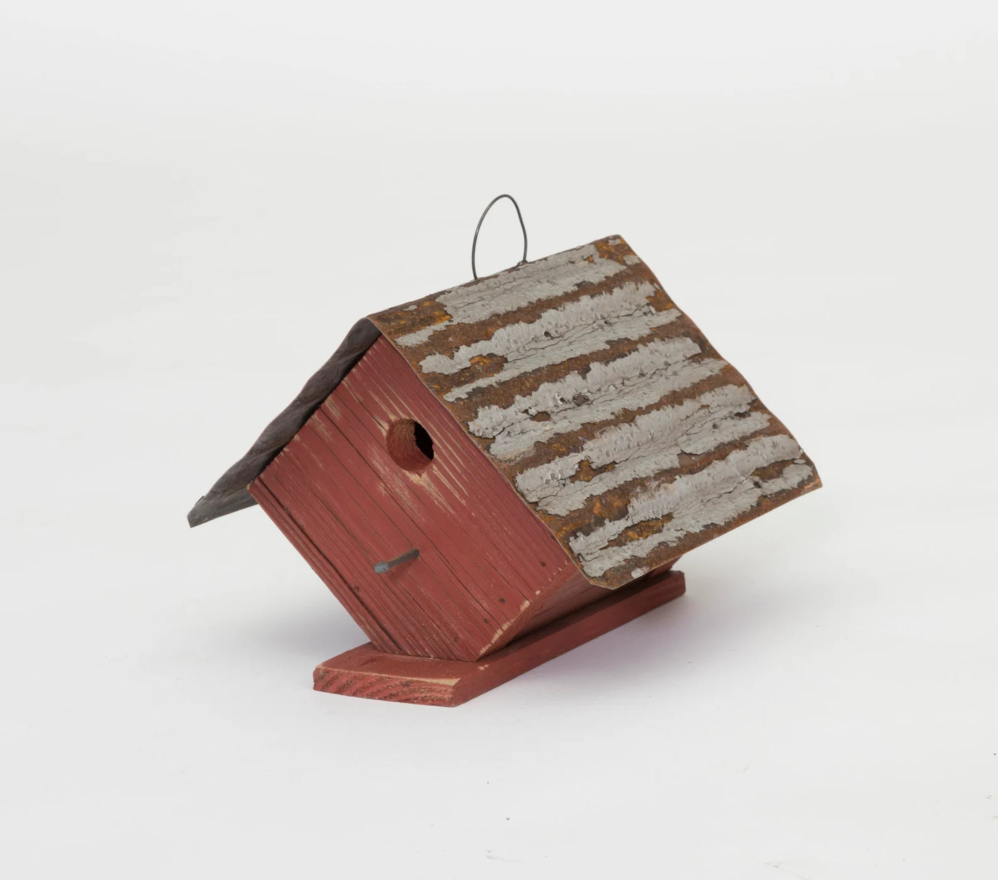 red amish wren birdhouse