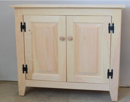 Custom order listing unfinished Primitive Amish handcrafted 2 door  Hall Cabinet 36X17X35