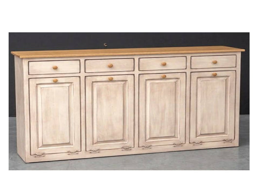 CUSTOM Four in one Primitive Trash bin cabinet  Amish handcrafted