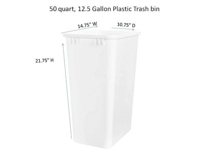 50 qt plastic can measurements